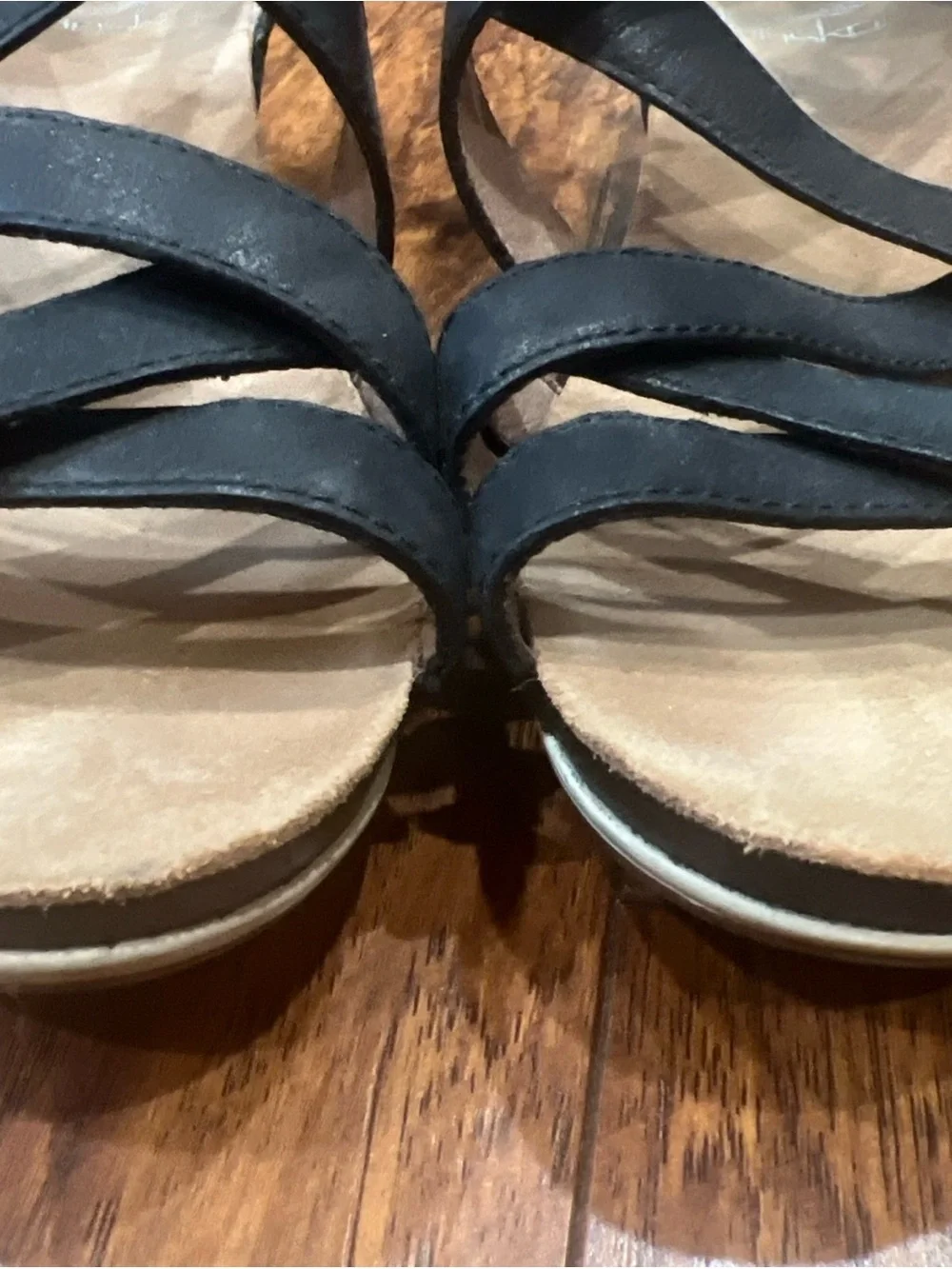 Dansko Black Leather Strappy Ankle Sandals Wedges Womens SZ 37